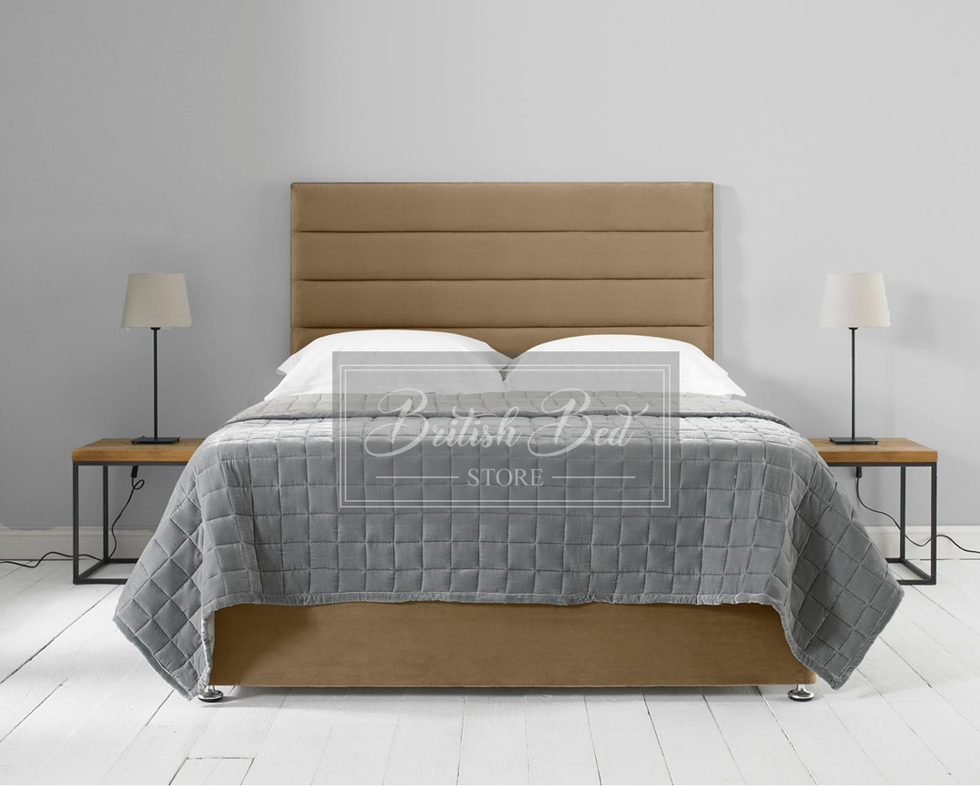 Stripes Divan Ottoman Bed With Headboard