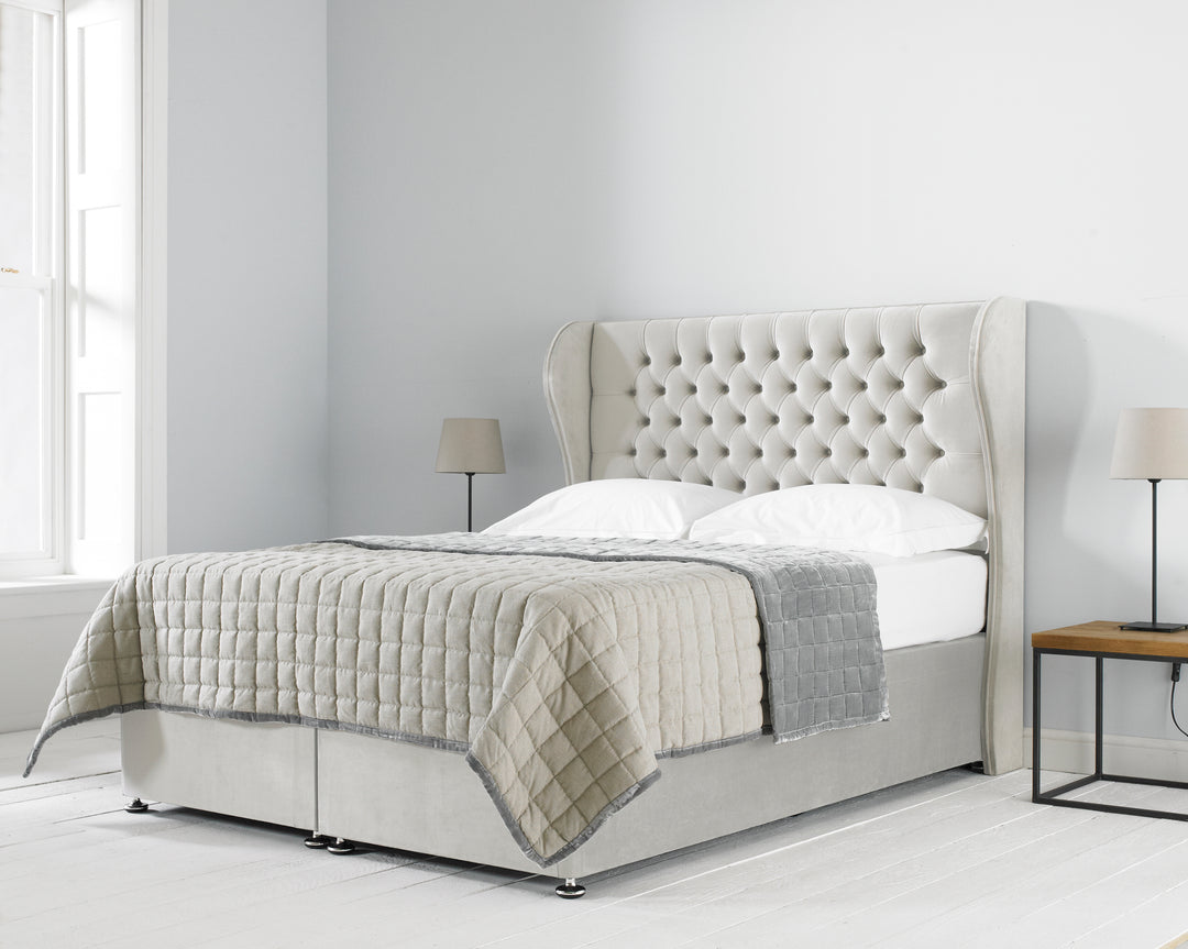 Curve Winged Ottoman Bed With Headboard