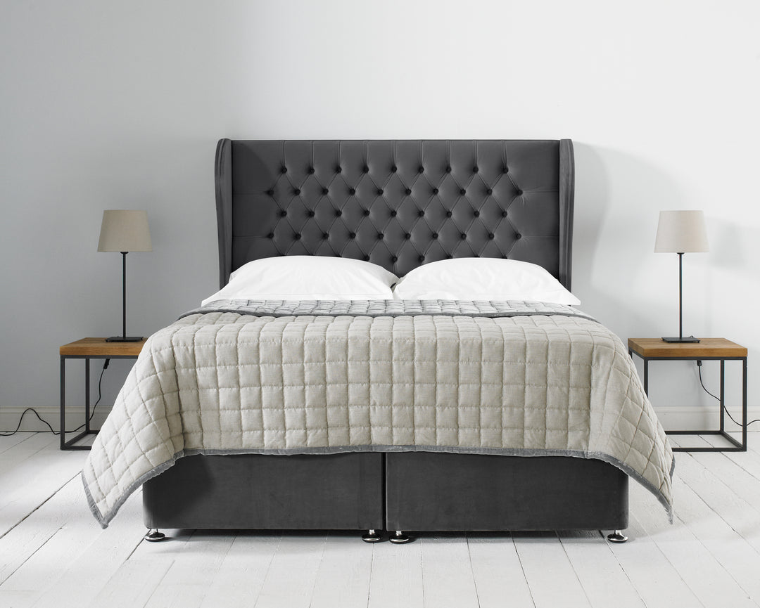 Curve Winged Ottoman Bed With Headboard