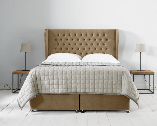 Curve Winged Ottoman Bed With Headboard